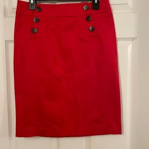 New York & Company Stretch Red Pencil Skirt. Size 6.